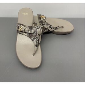 Women's Cole Haan Lindy Grand Thong II‎ Wedge Sandal Snake Print Size 8.5 #31
